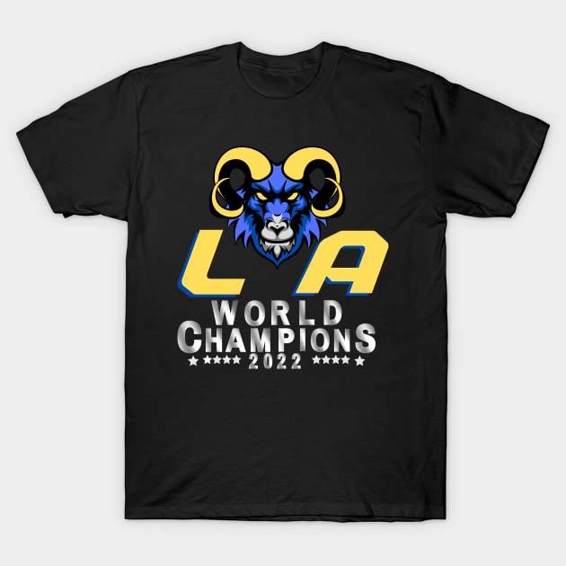 LA Rams Football NFL Super Bowl World Champions T-Shirt by J_Joseph_Designs